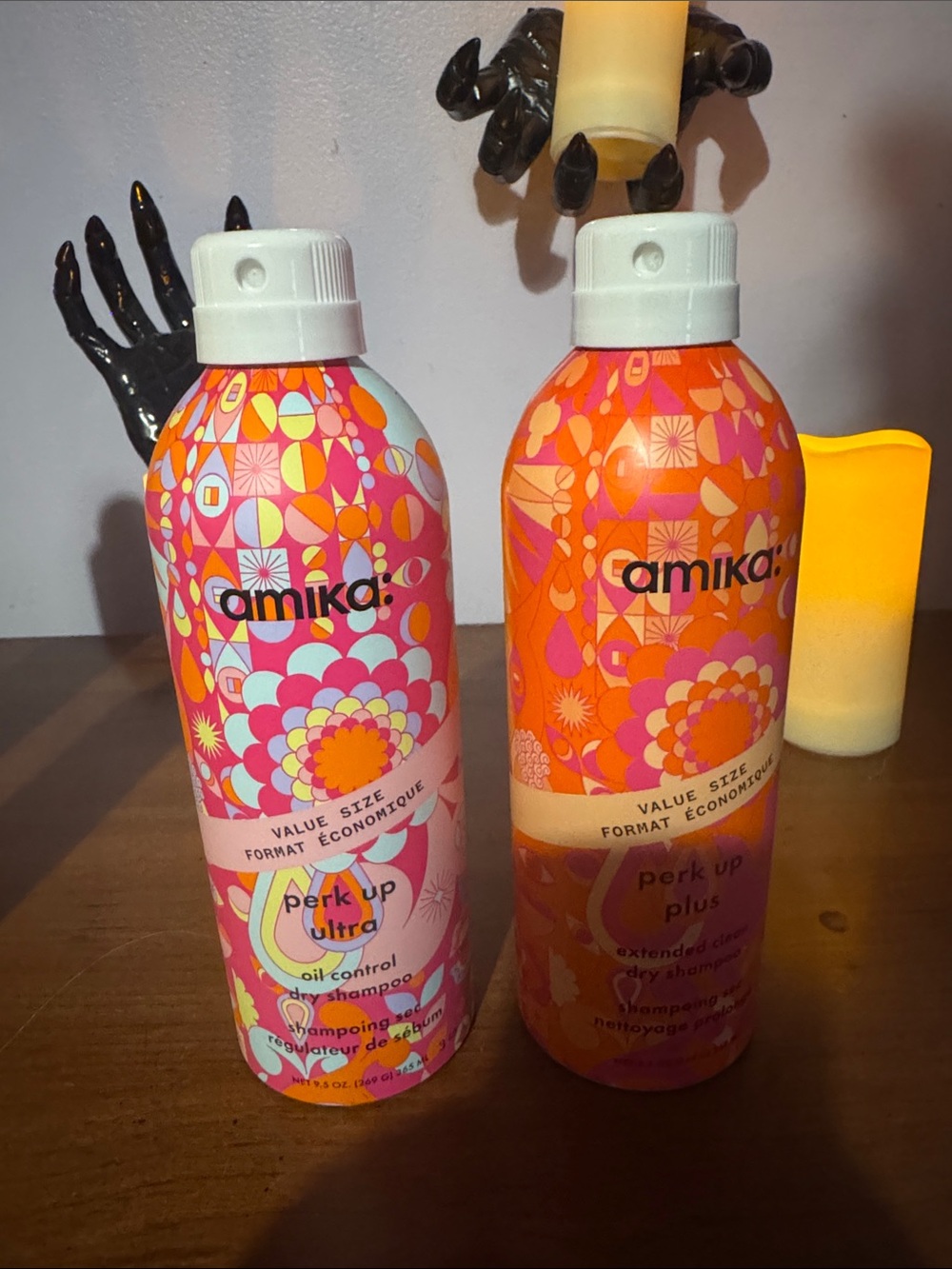 amika Vibrant Pink & Orange Floral Dry Shampoo Duo